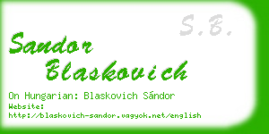 sandor blaskovich business card